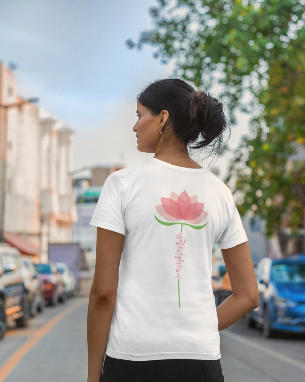 Gayatri Mantra Lotus | Cotton Regular T-Shirt | Blessico