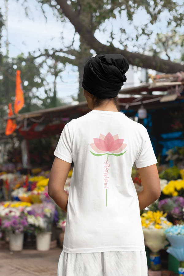 Gayatri Mantra Lotus | Cotton Regular T-Shirt | Blessico