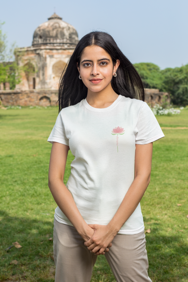 Gayatri Mantra Lotus | Cotton Regular T-Shirt | Blessico