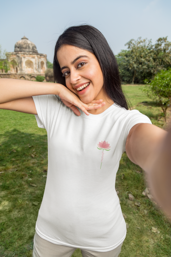 Gayatri Mantra Lotus | Cotton Regular T-Shirt | Blessico