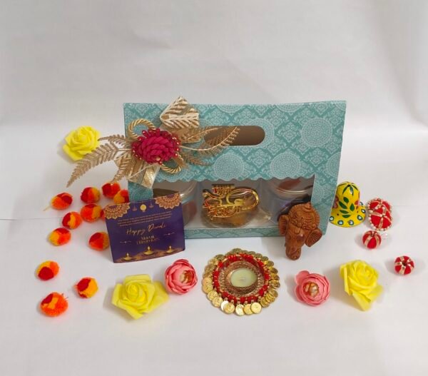 DGHamper - 109 | Royal Diwali Gift Hamper with Divine Decor, Edibles & Festive Essentials | Blessico - Image 3